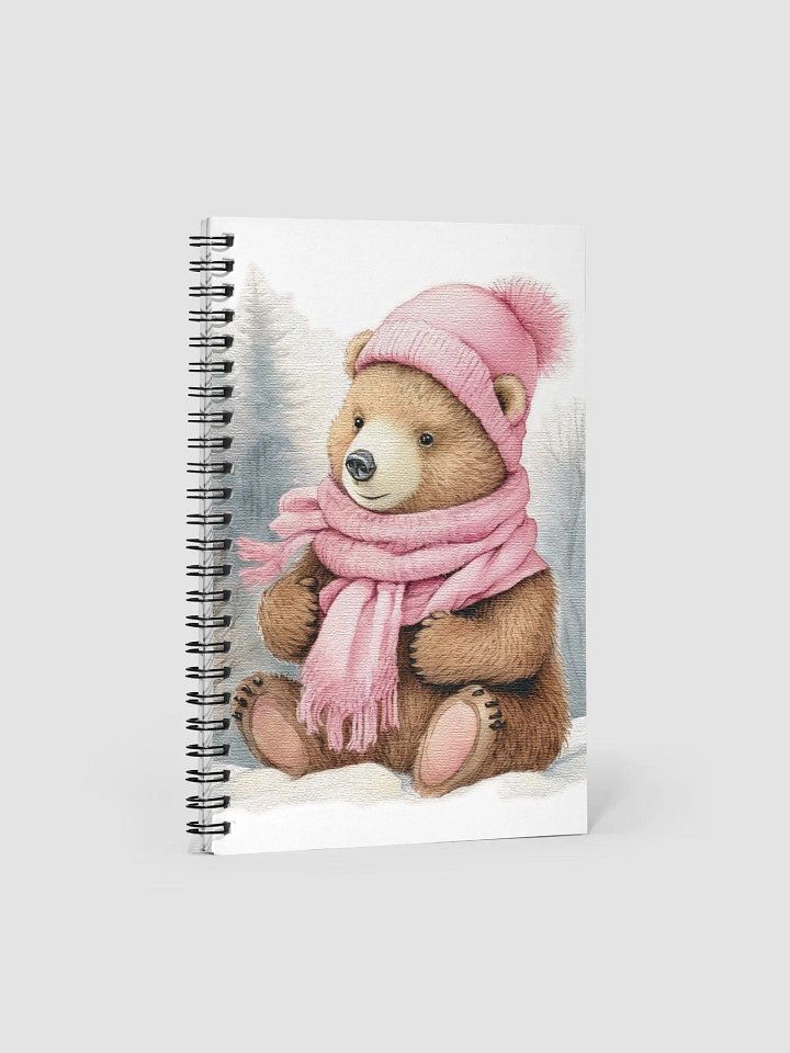 Adorable cute bear wearing a pink hat and scarf product image (1)