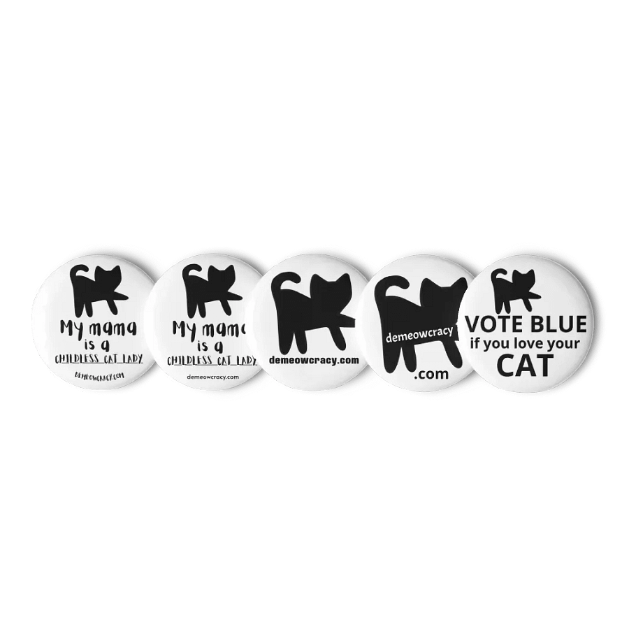 Childless Cat Lady Button Set - Black & White product image (7)