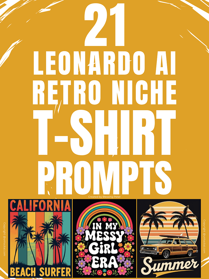 21 Leonardo AI Retro Niche T-Shirt Prompts product image (1)
