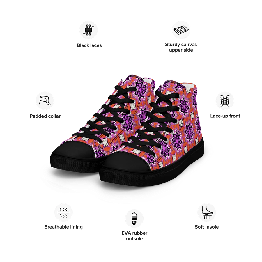 Abstract Foxy Repeating Pattern Ladies Canvas Shoe High Tops product image (17)