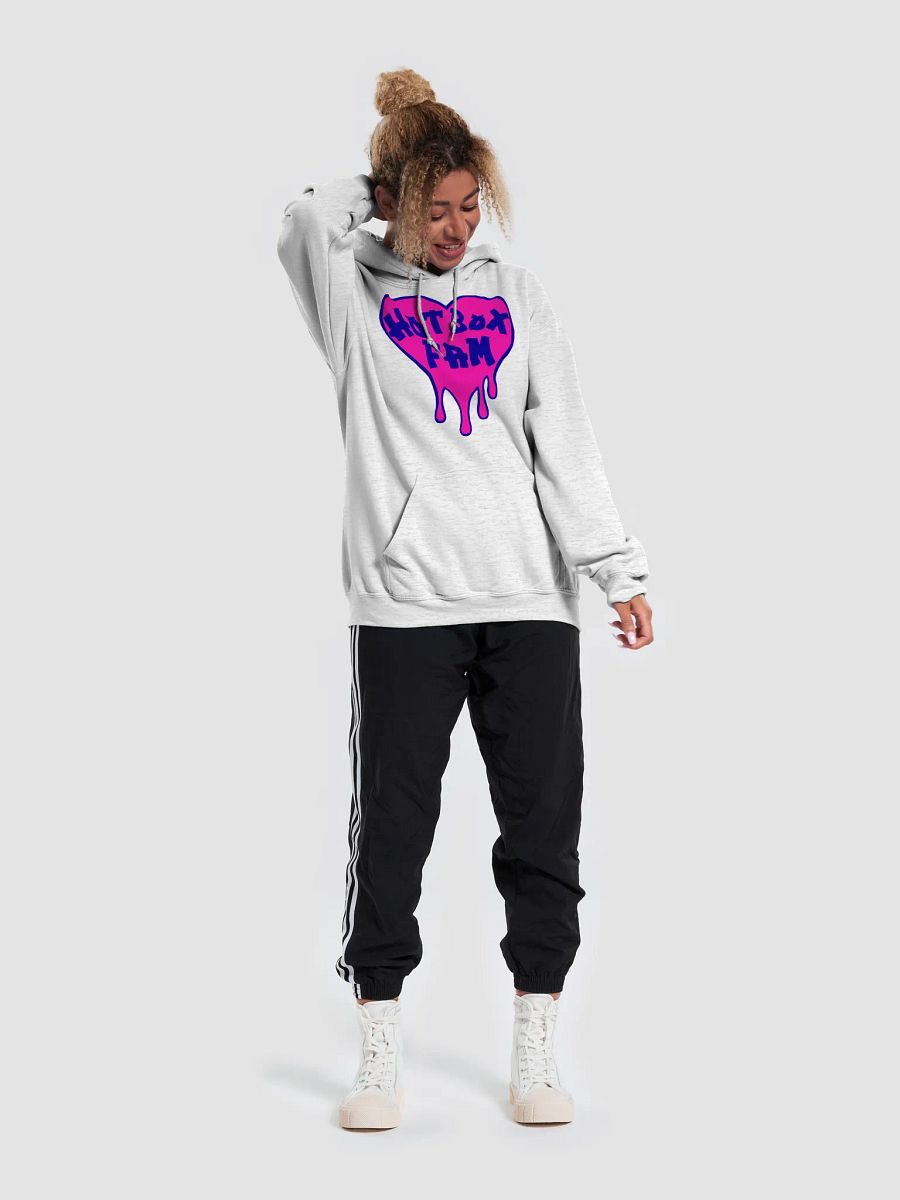 UNISEX HOT BOX FAM SOLID PINK & BLUE LOGO HOODIE product image (49)