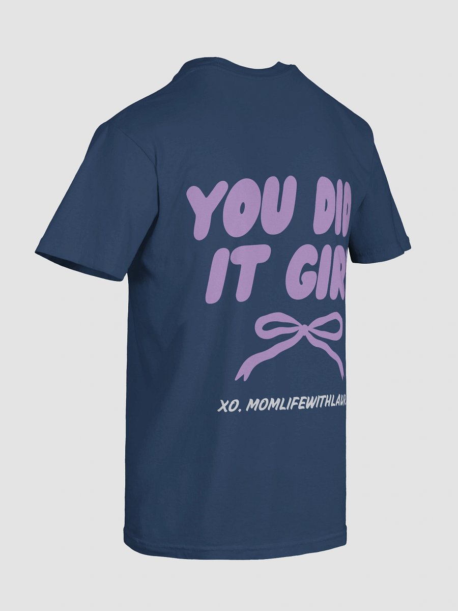 You Did it Girl Bow Comfort Colors Tee - Lilac/True Navy product image (8)