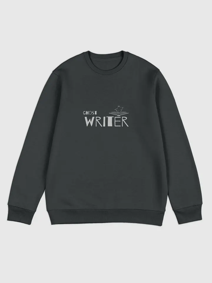 Ghost Writer Silver Text Spook Book Unisex Sweatshirt product image (2)