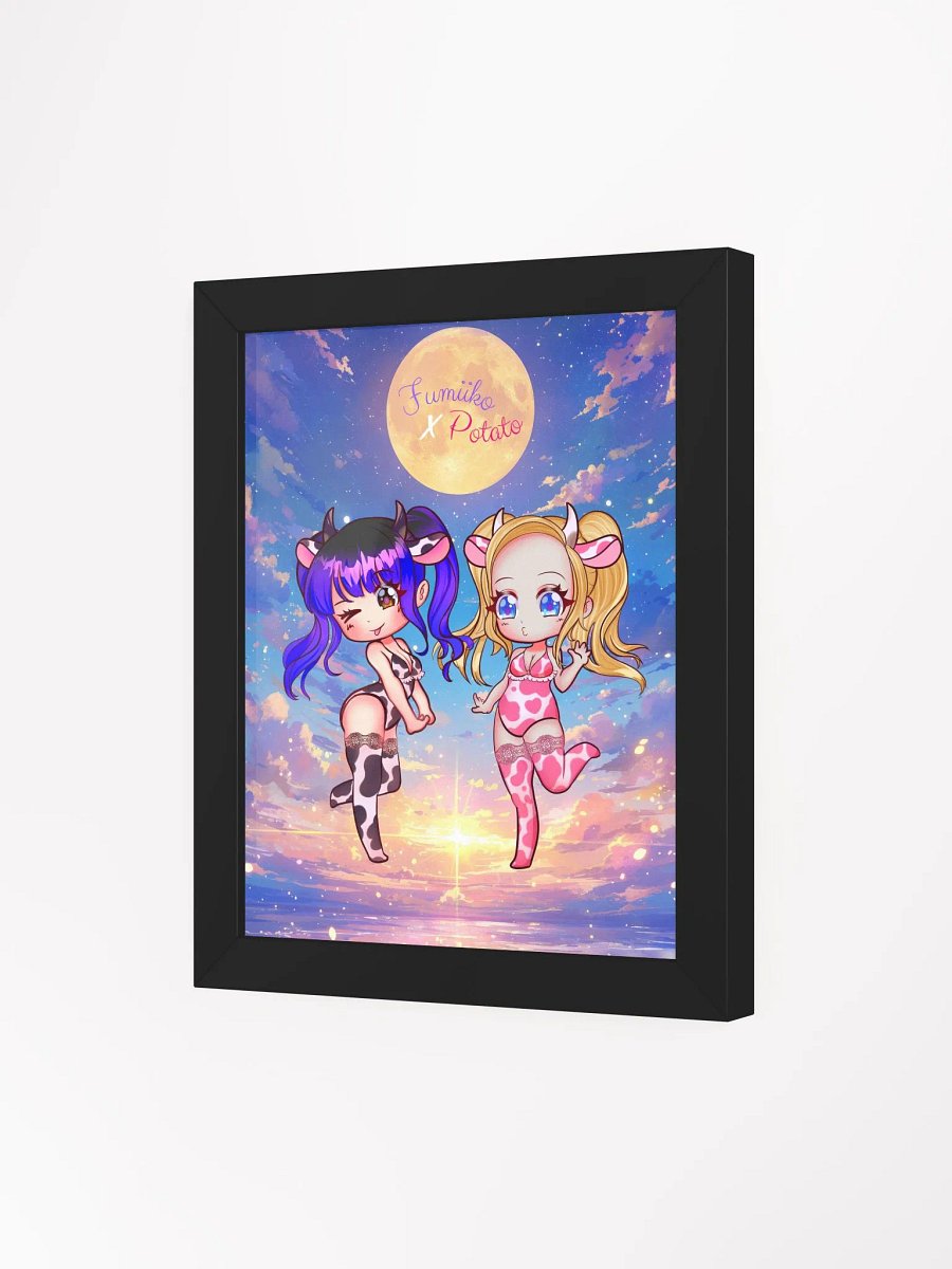 Starry Night Cow-Themed Framed Poster product image (13)