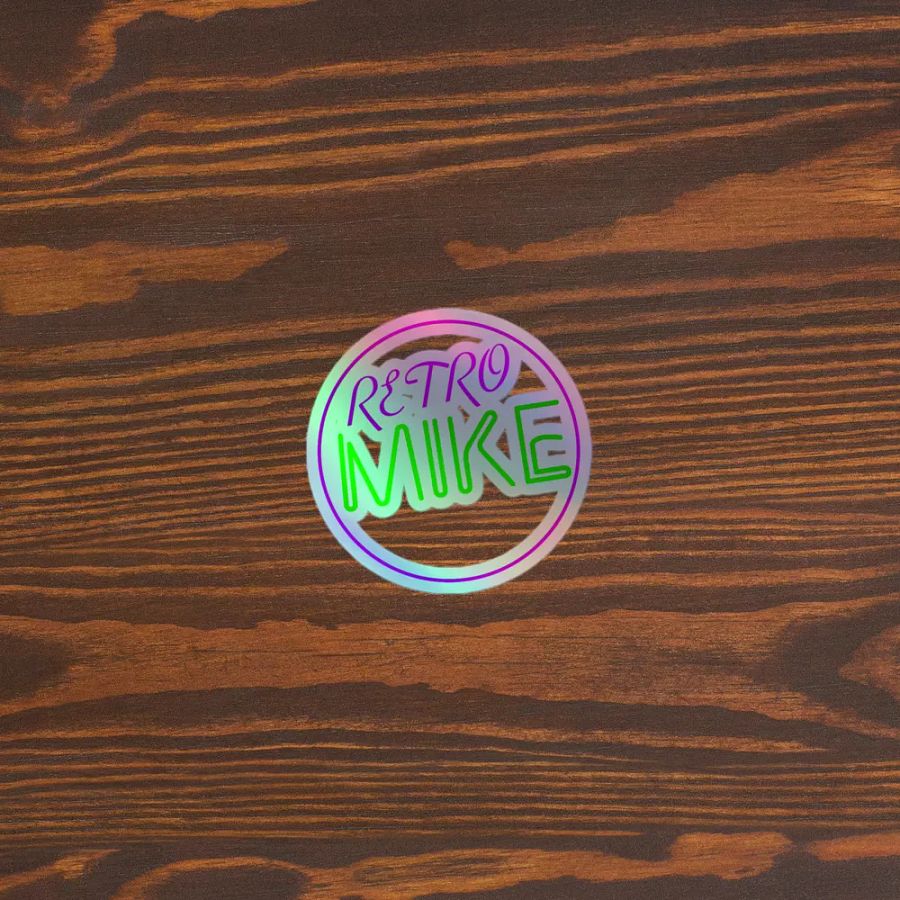 Retro Mike Holographic Sticker product image (5)
