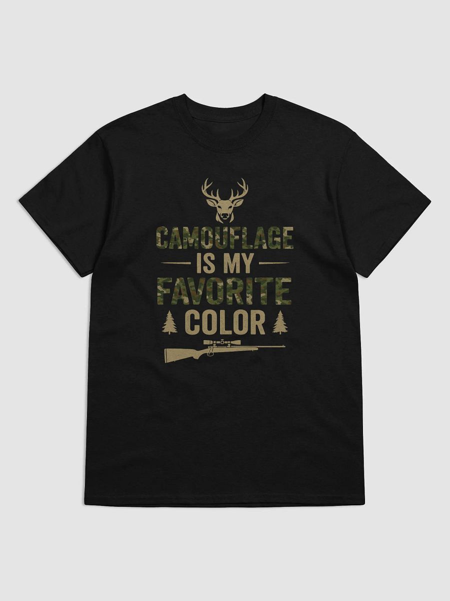 Camouflage Is My Favorite Color T-Shirt – Funny Hunting Shirt with Camo Print & Rifle Design product image (1)