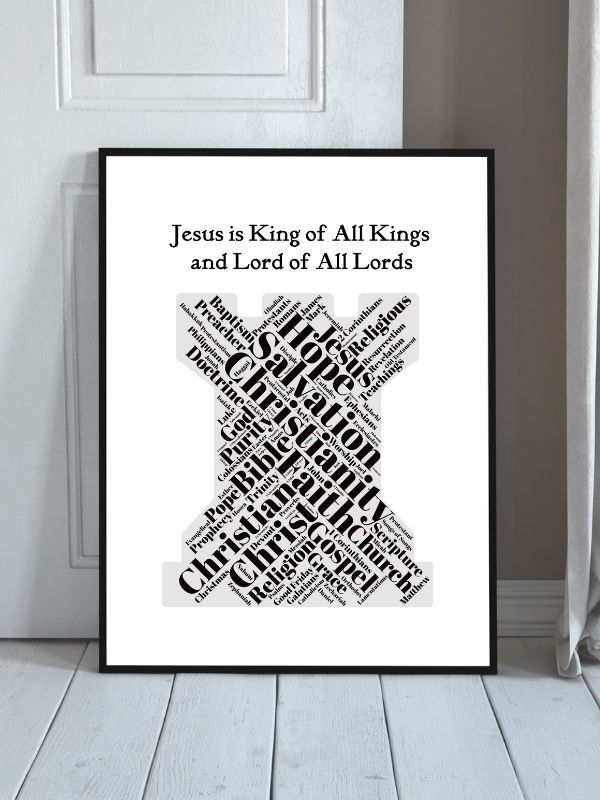 Printable Christian Wall Art – "Jesus is King of Kings, and Lord of All Lords" Castle Design product image (1)