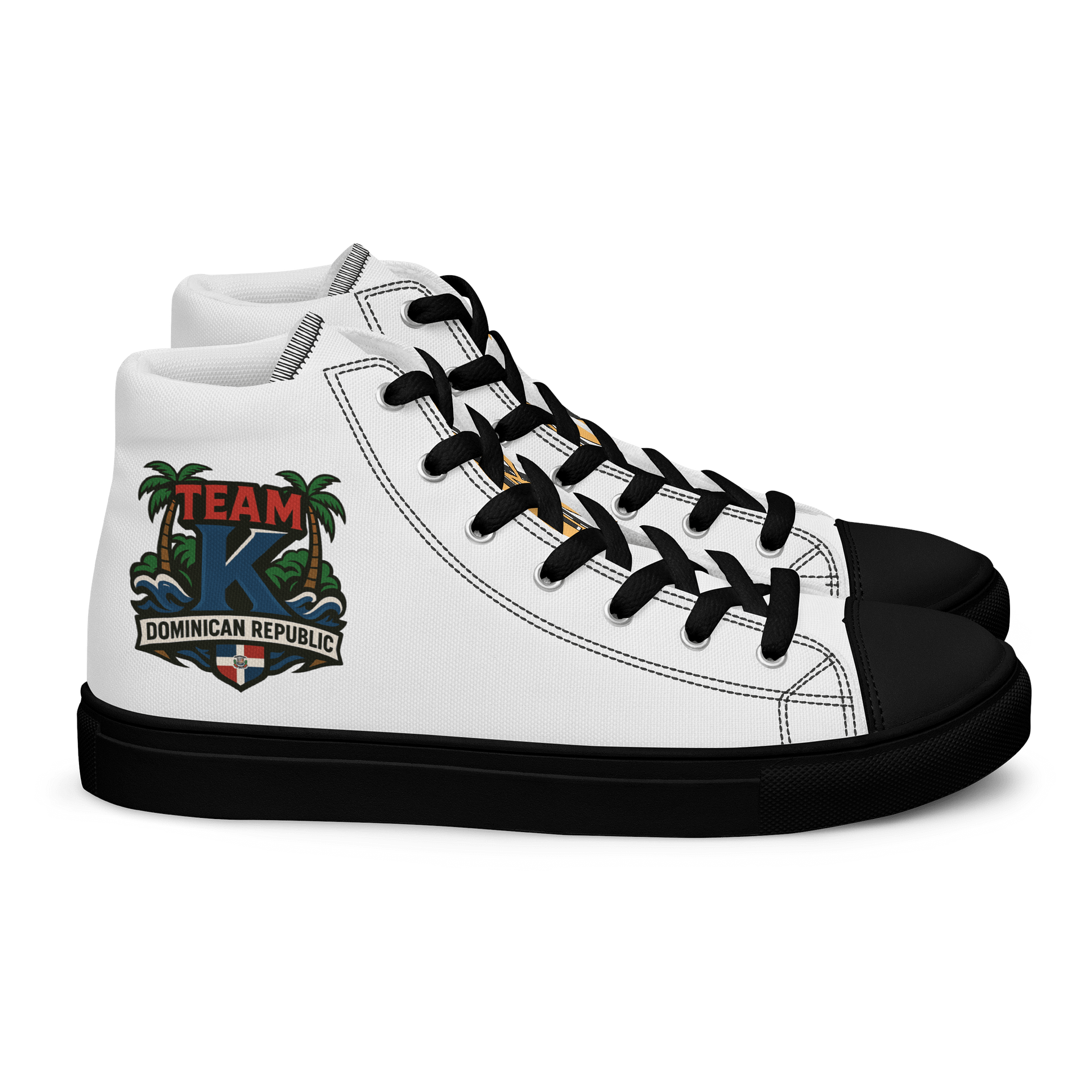 TEAM K Dominican Republic Women's High Top Canvas Shoes product image (2)