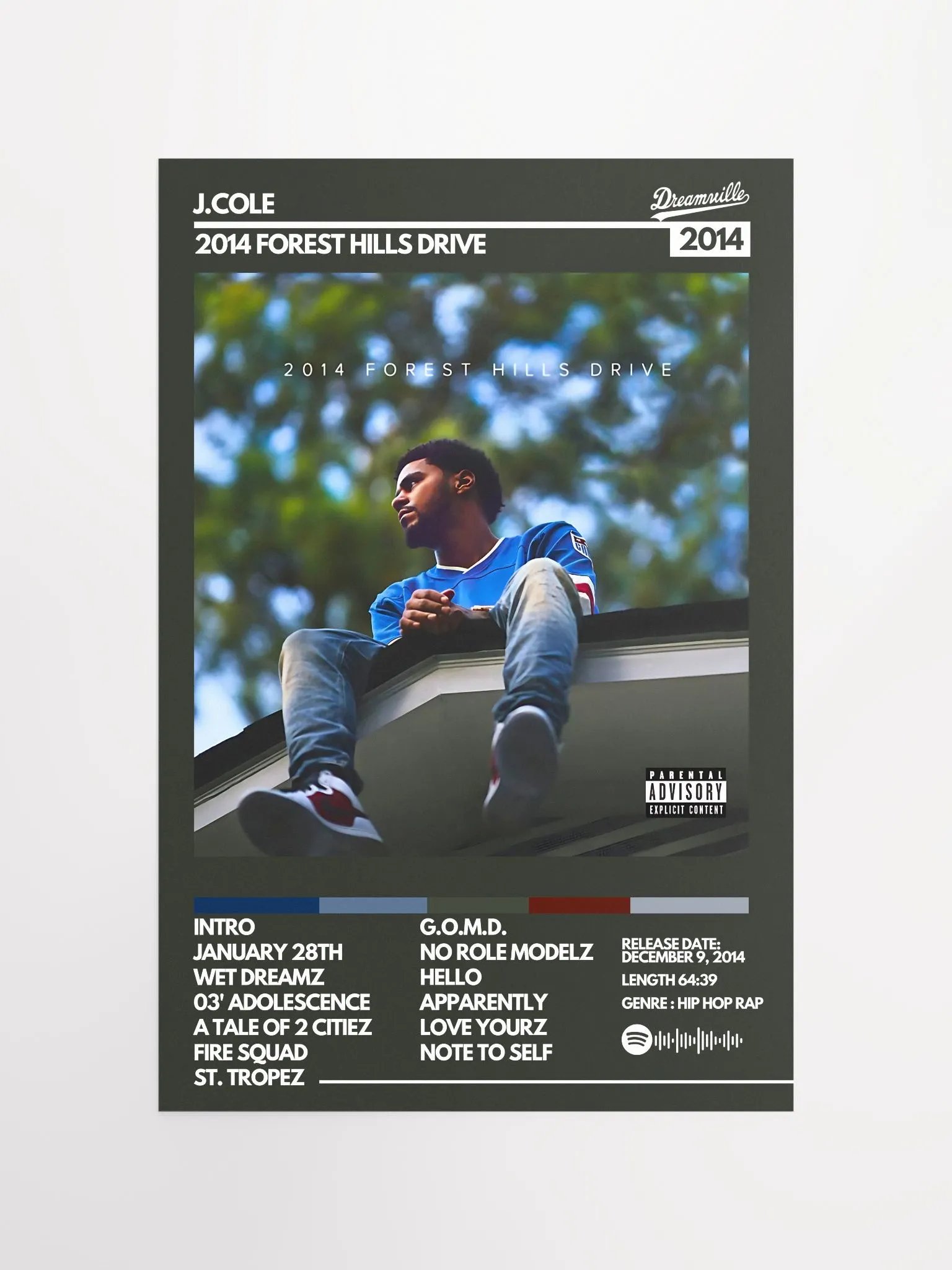 J COLE 2014 FOREST HILLS DR ALBUM POSTER product image (12)