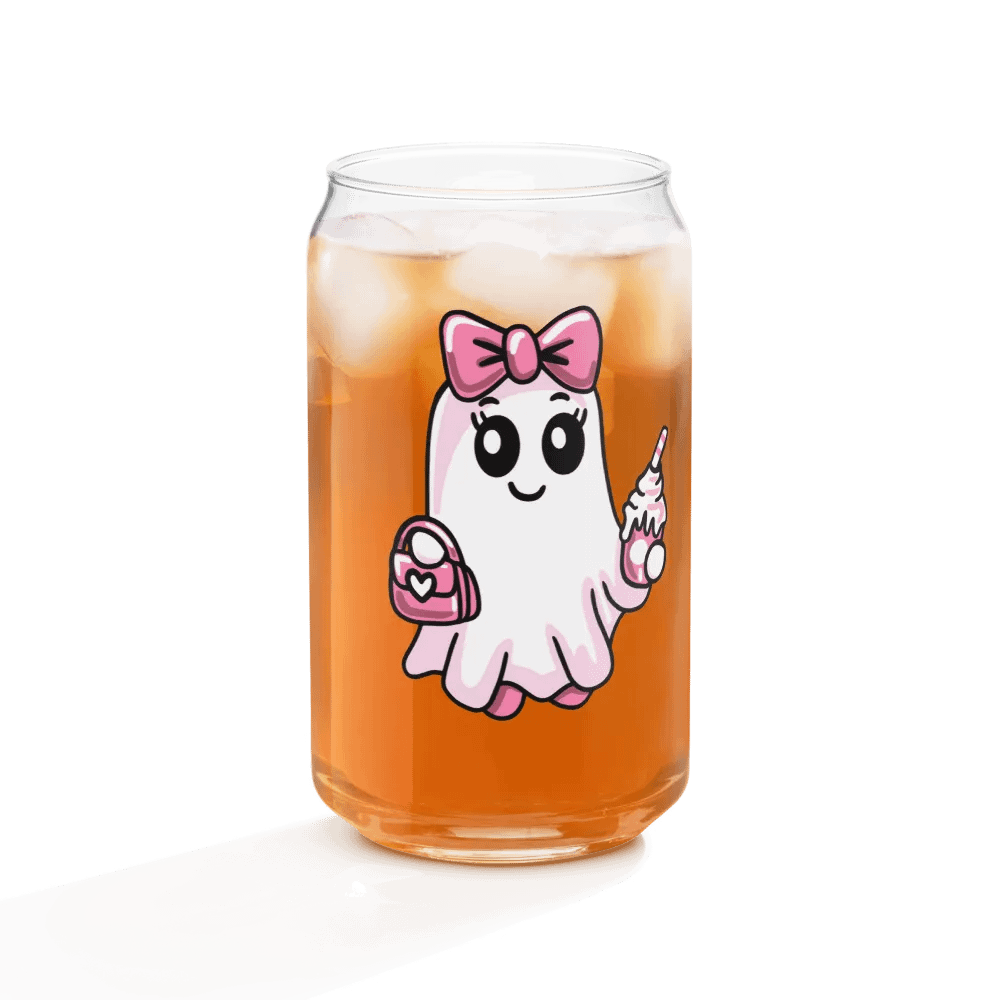 Cute Ghost 16oz Can-Shaped Drinking Glass product image (5)