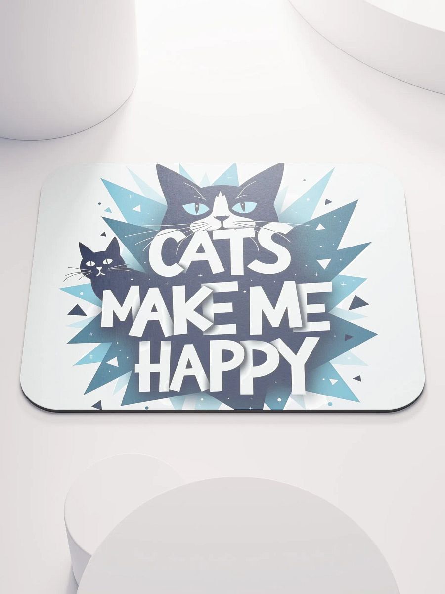 Geometric Cat Happiness Mouse Pad product image (2)