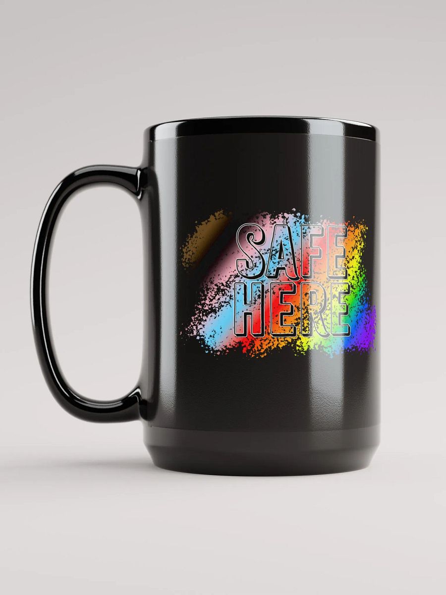 OkayishAF Safe Here 15oz Mug Black product image (6)