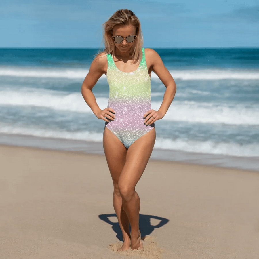 Glitter Unicorn Texture Design One Piece Swimsuit (12) product image (3)
