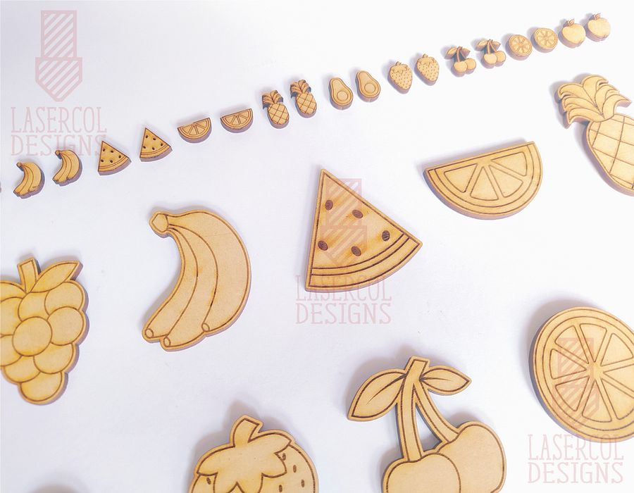 Fruits Cut Outs and Stud Earrings - Laser Cut Files product image (6)