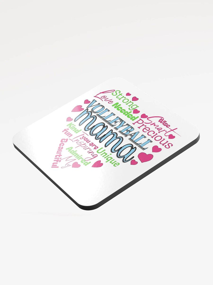 Heart Volleyball Mama Affirmations Cork Coaster product image (3)