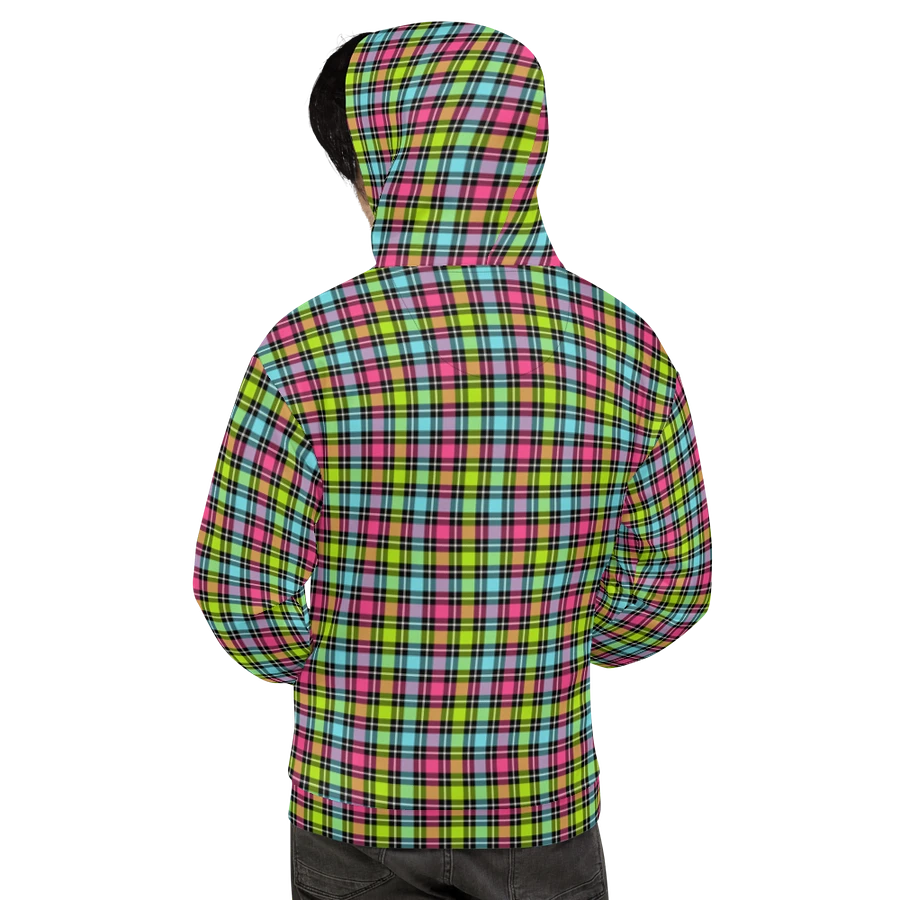 Neon Checkered Plaid Hoodie product image (9)