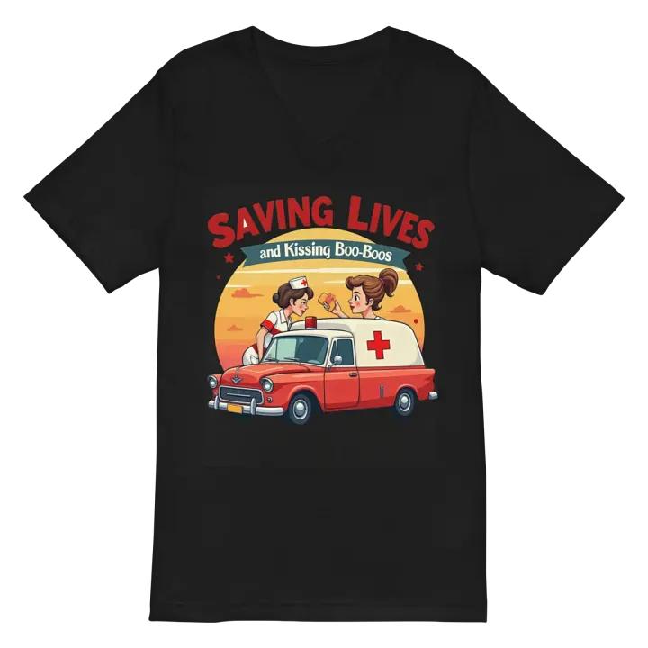 Saving Lives and Kissing Boo-Boos Nurse v-neck tee product image (2)