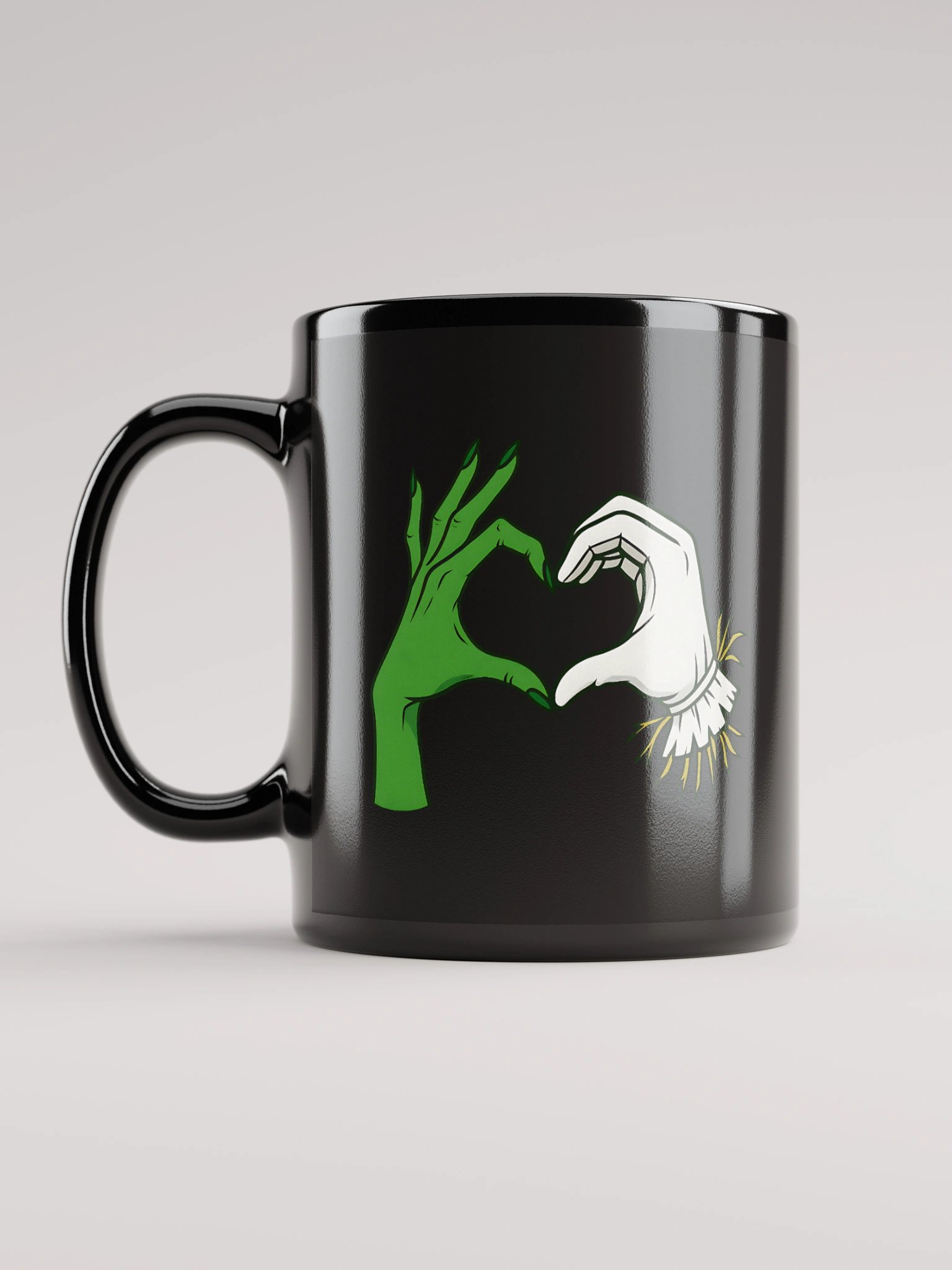 Black Glossy Wicked Mug – Fiyeraba Heart Hands – Oz Romance Fan Mug product image (4)