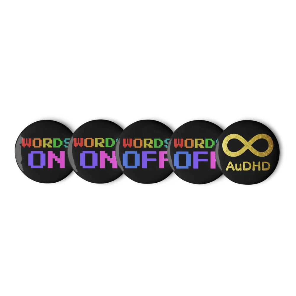 Words On / Words Off AuDHD Pin Set (Rainbow Palette) product image (1)