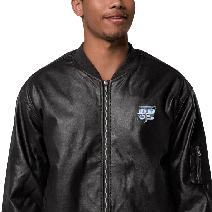DDoS Alt Logo Faux Leather Bomber Jacket product image (1)