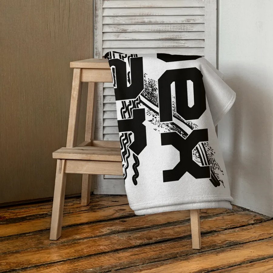 Black HApex Gear White Logo - White Sublimated Towel product image (4)