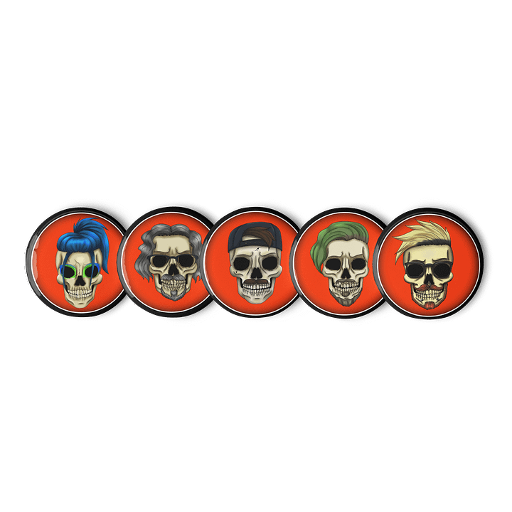 Couch Crew Skull Button Set – Undead Icons Collection product image (1)