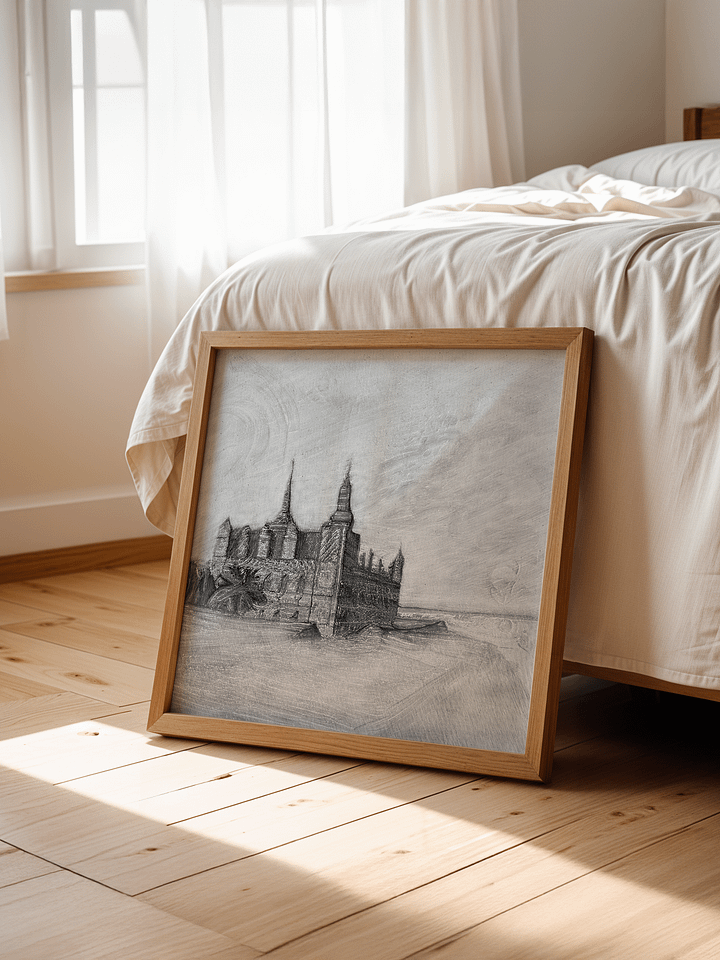 Kronborg castle - Pencil sketch - Square product image (2)