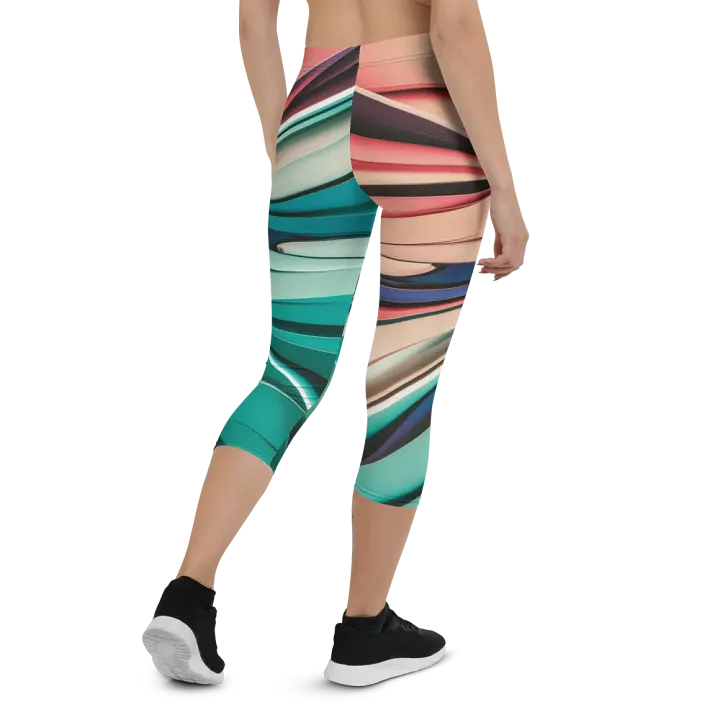 TDS Music Women's Capri Leggings with Abstract Geometric Print (XS-XL) product image (2)