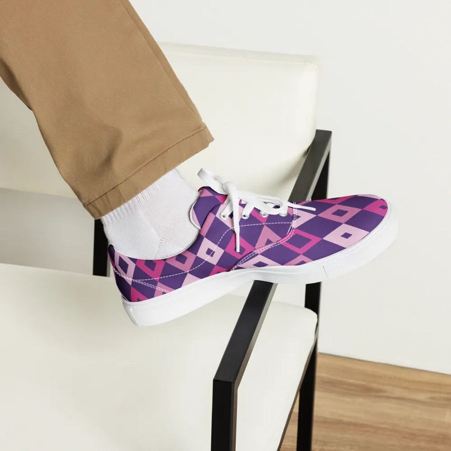 Geometric Harmony Men's Lace Up Canvas Shoes product image (2)