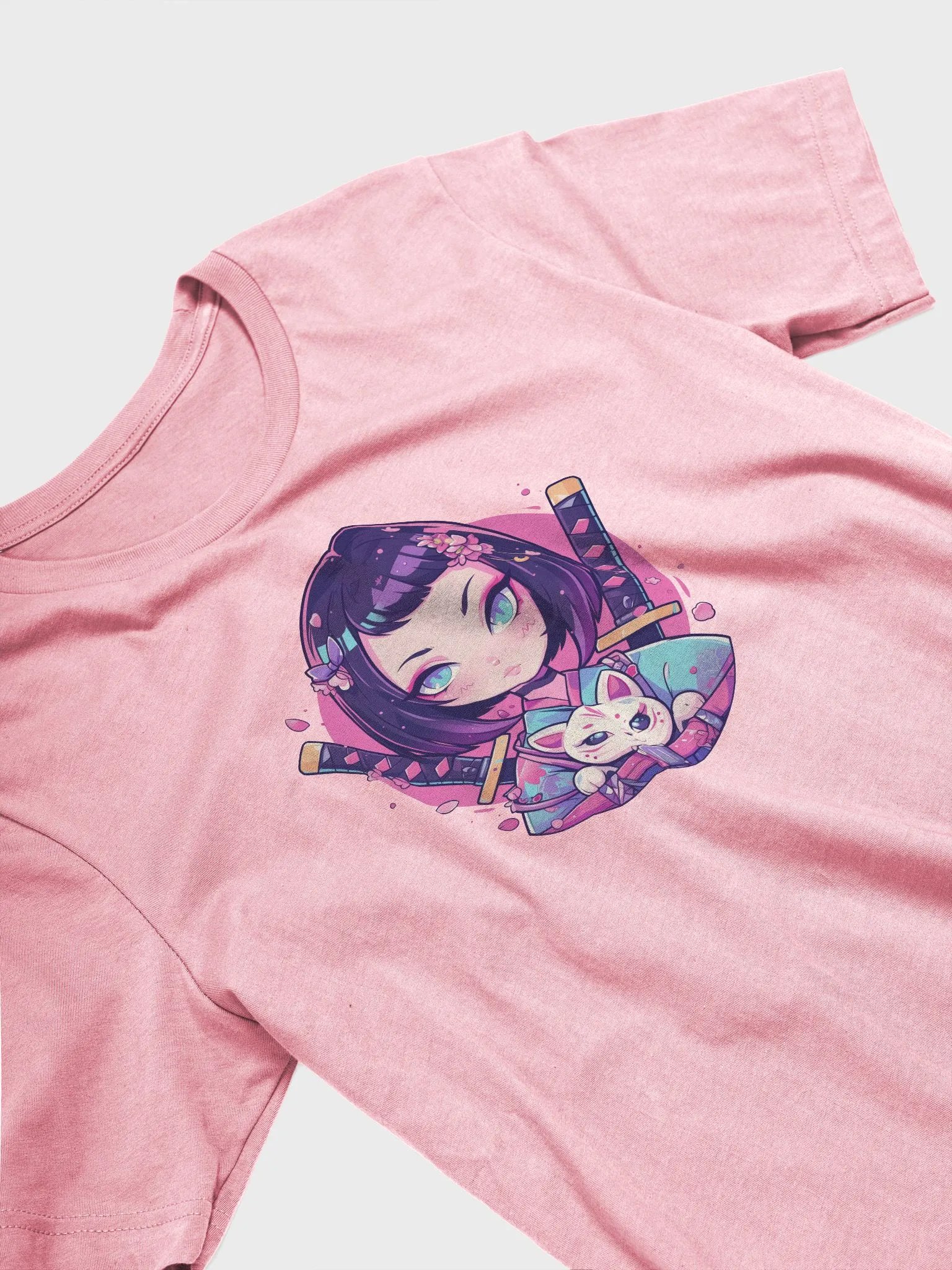 🏷️ Kawaii Ninja Girl Anime T-Shirt – Cute Meets Deadly product image (3)