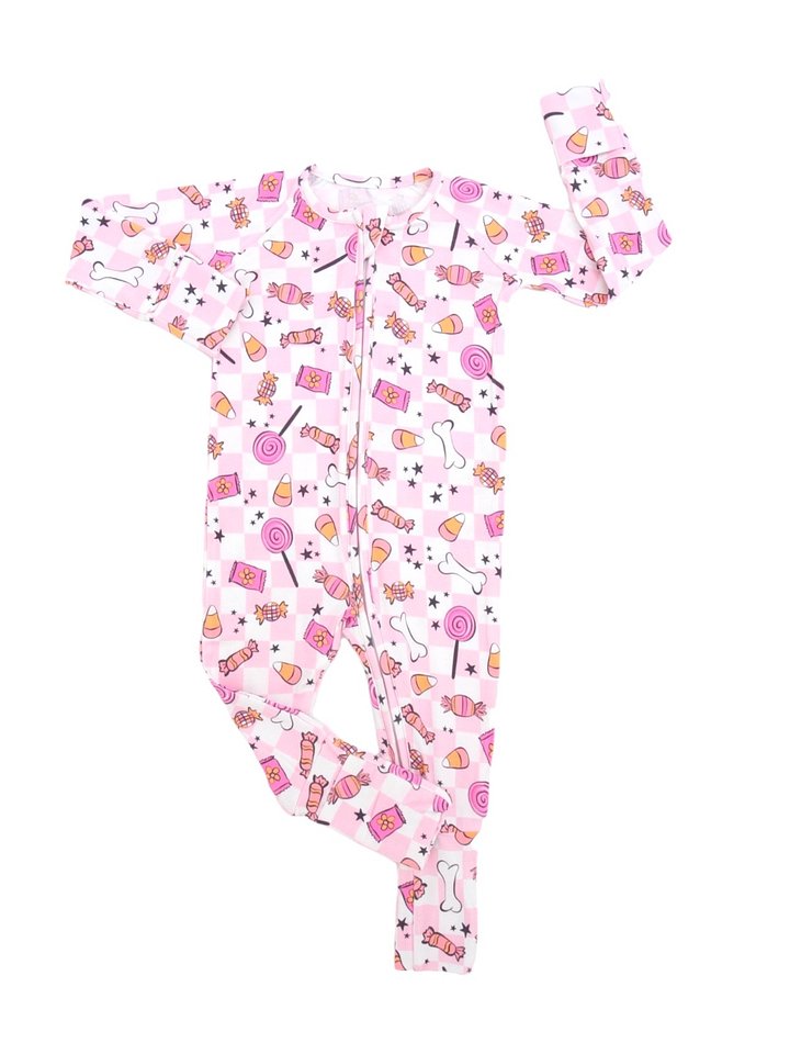 Pink Check Treats One Piece Zipper Lounger product image (1)