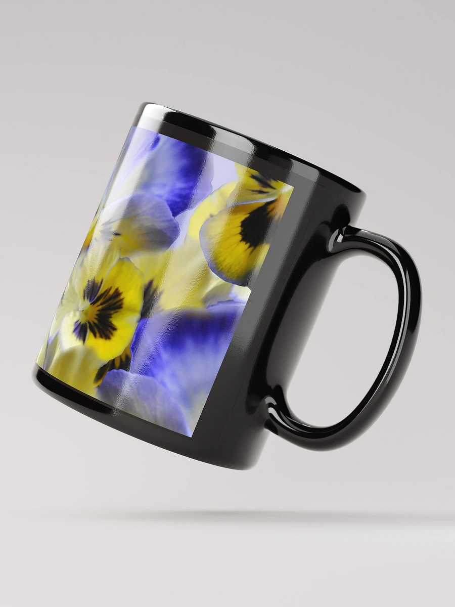Blue and Yellow Pansies Black Coffee Mug product image (4)