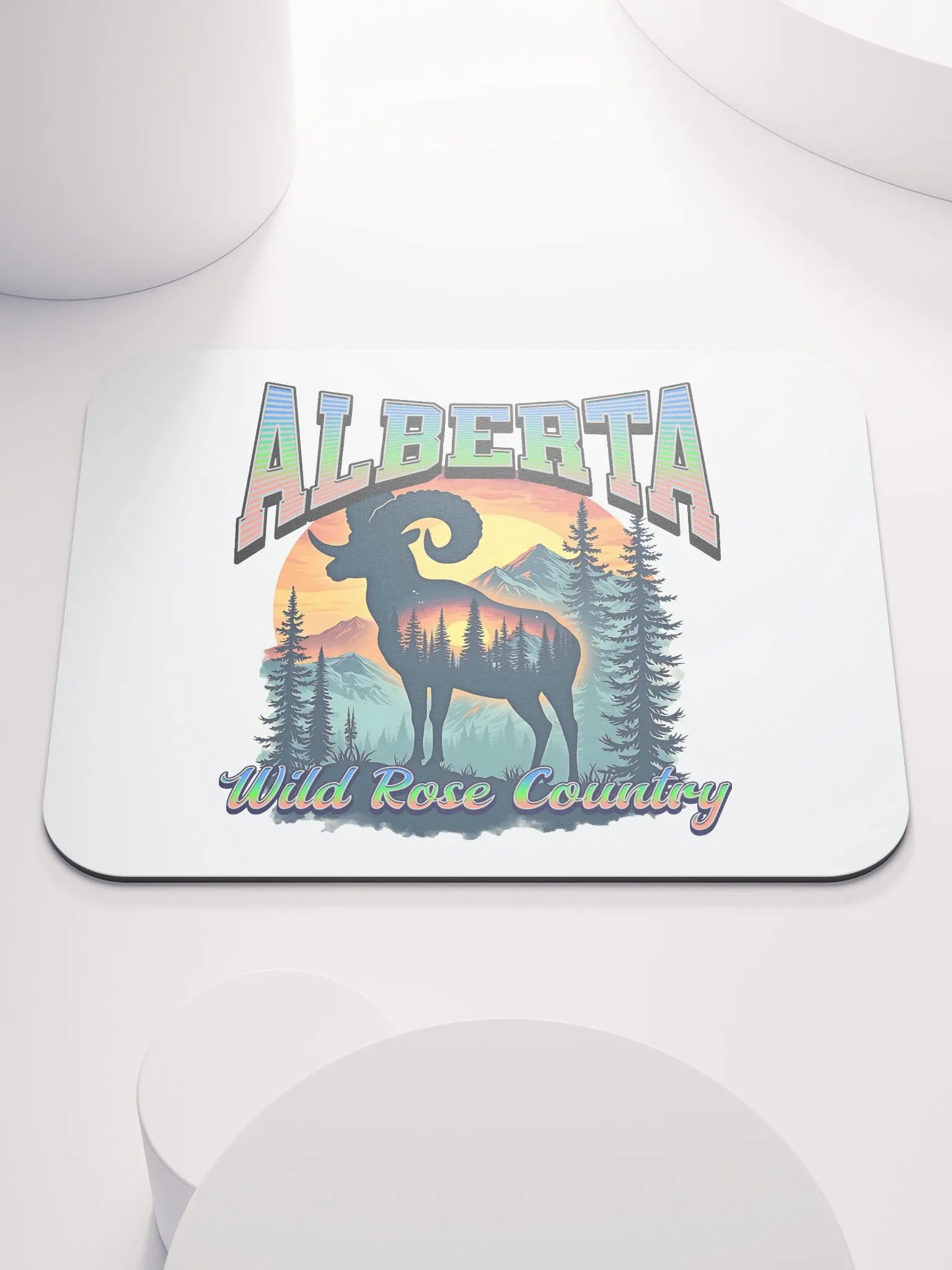 Alberta Wild Rose Country Rocky Mountain Bighorn Sheep Wilderness Mouse Pad product image (2)