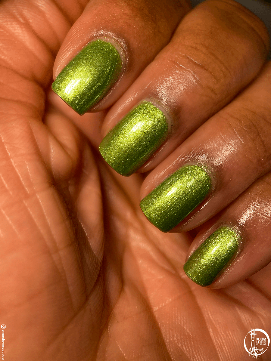 TWO SIZES TOO SMALL - Green Semi-Metallic Nail Polish product image (4)