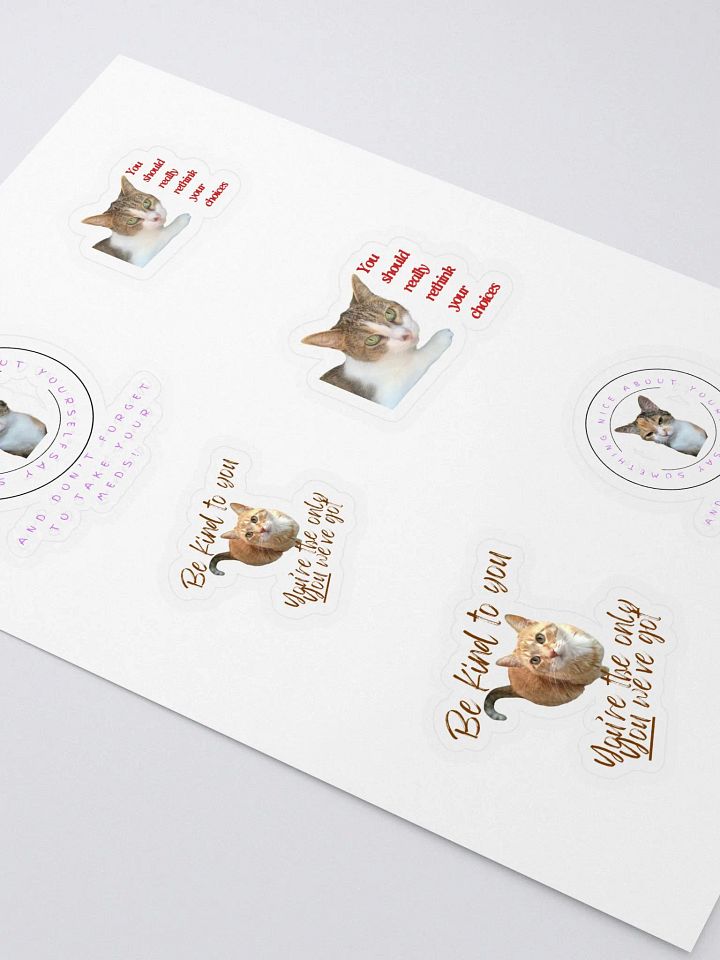 Purr-fectly Playful Cat Meme Sticker Sheet product image (2)