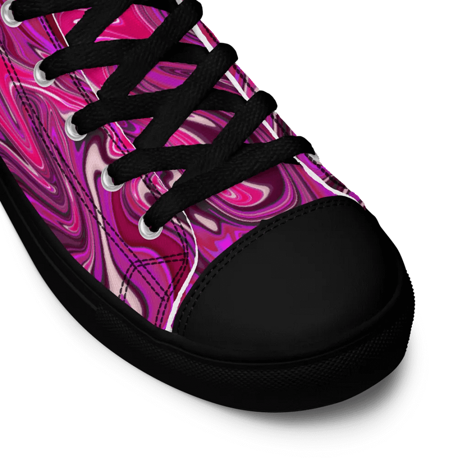 Women's High Top Canvas Shoes - Pink and Purple Digital Fluid Art product image (3)