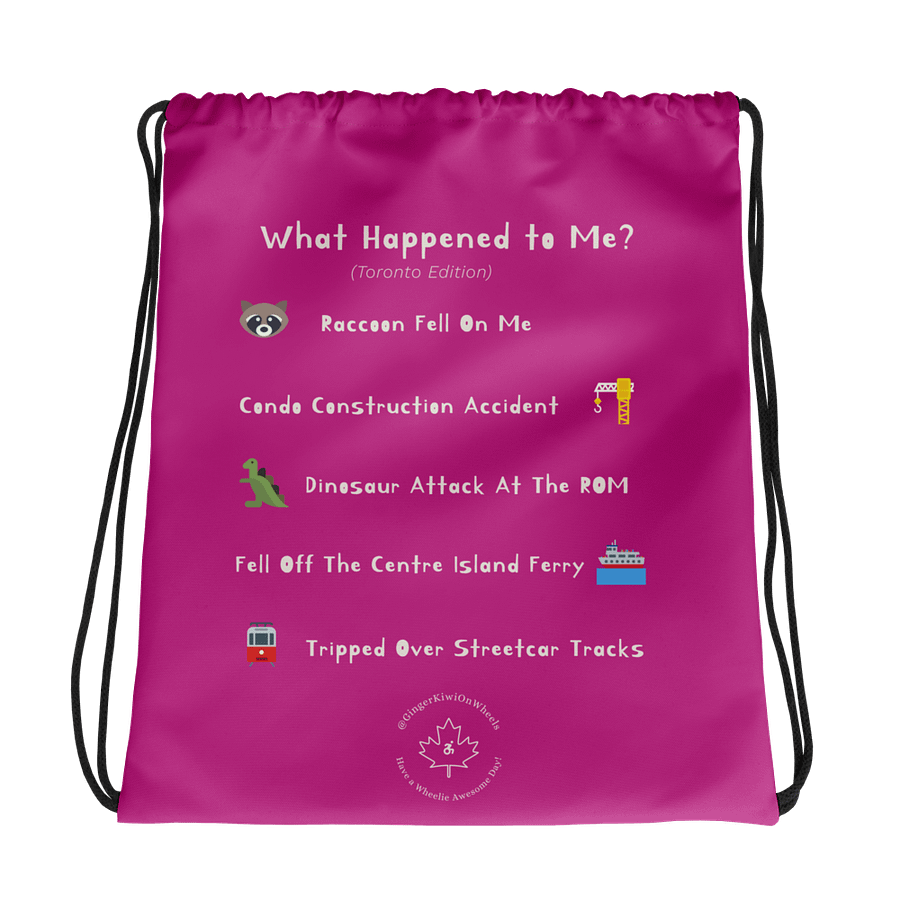 WHAT HAPPENED TO ME ? (Toronto Edition): String Backpack, TiLite Fuchsia Pink product image (1)