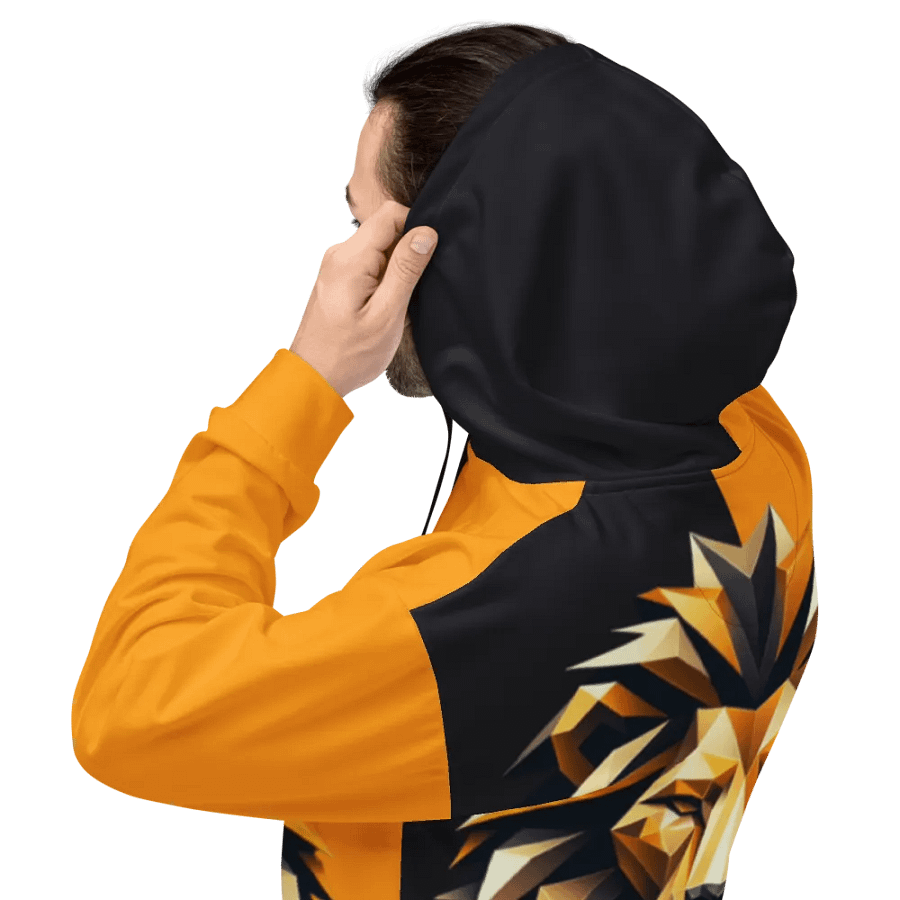 Majestic Leo Zodiac Hoodie with vibrant, metallic gold Lion product image (4)