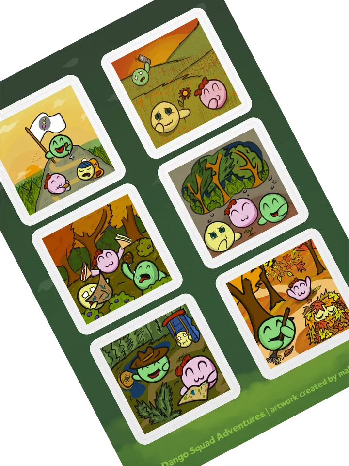 Dango Drawtober Outdoor set - Kiss Cut Sticker Sheet product image (2)