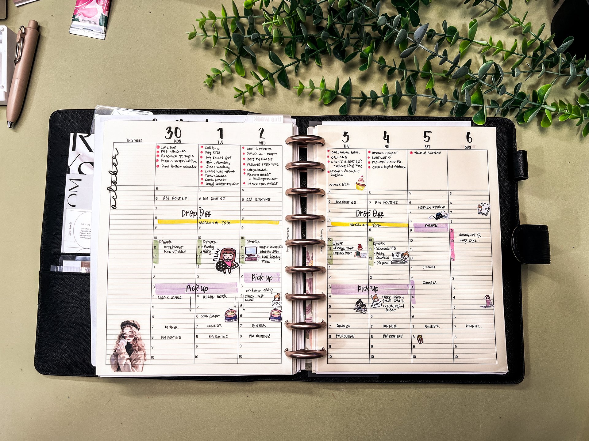 Undated Vertical Weekly Hourly Layout | HP Classic size product image (5)