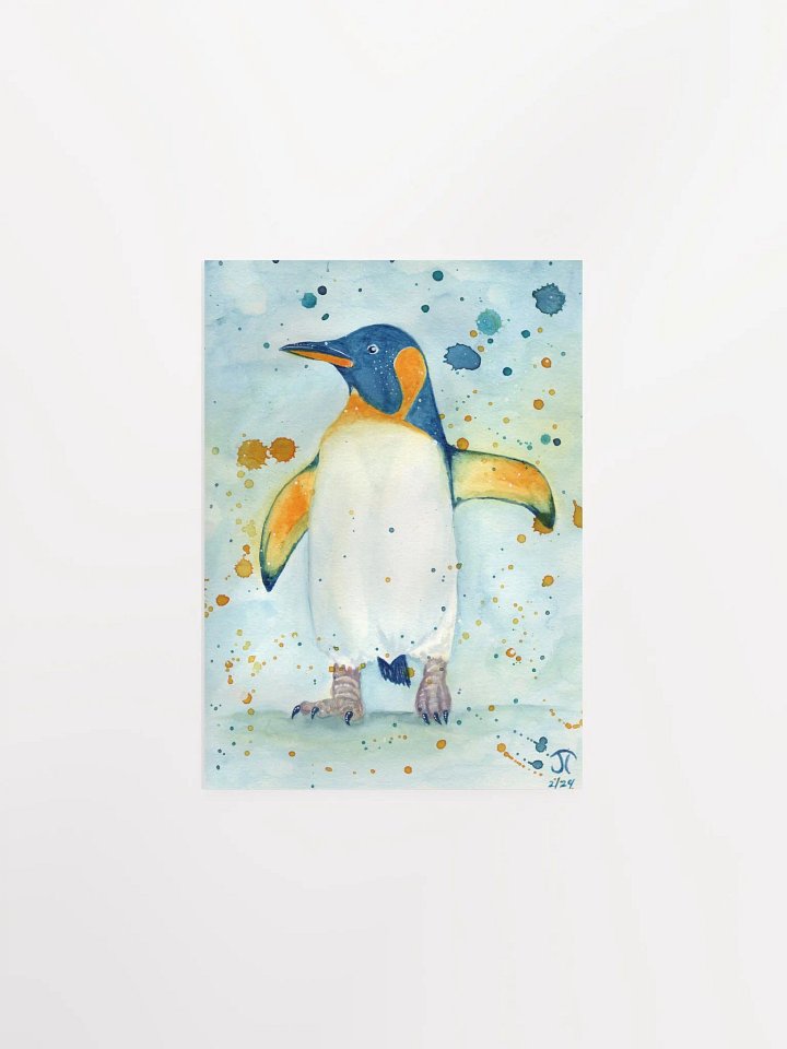 Whimsical Penguin Watercolor small Poster product image (1)