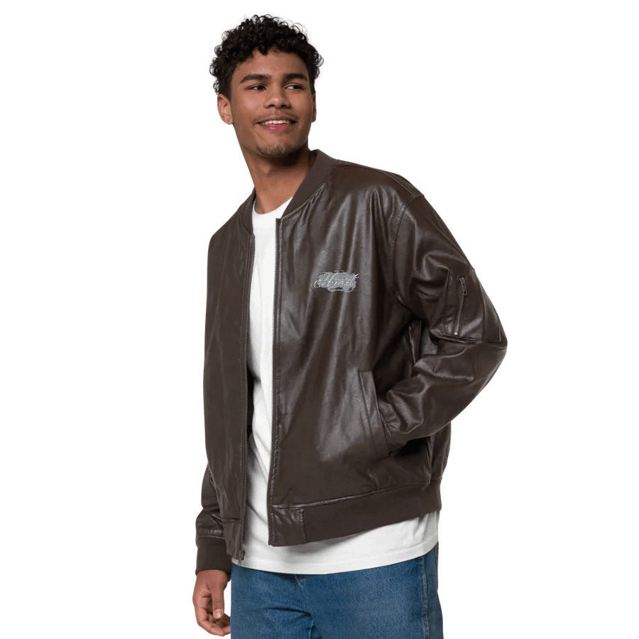 Threadfast Apparel Faux Leather Bomber Jacket (v6) product image (2)