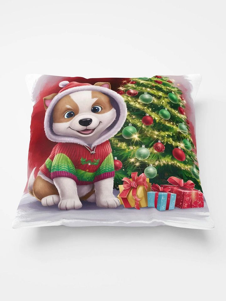 Festive Puppy Christmas Pillow product image (1)