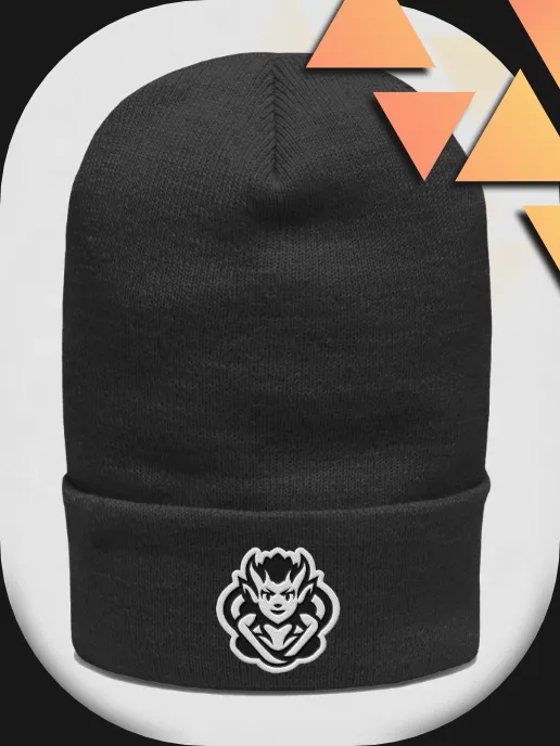 ISOL▲TION — SHINOMA EMBLEM — CUFFED BEANIE — WHITE product image (1)