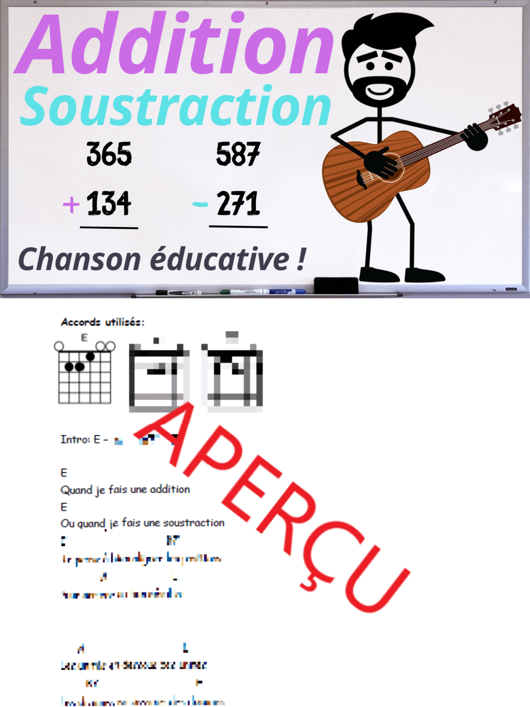 L'addition et la soustraction - Accords de guitare product image (1)