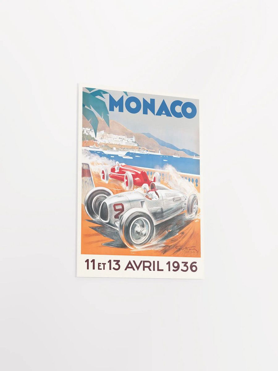 Monaco Vintage F1 Grand Prix, 1936 poster — Vintage Formula 1 poster, Monaco Grand Prix poster, retro travel poster product image (8)