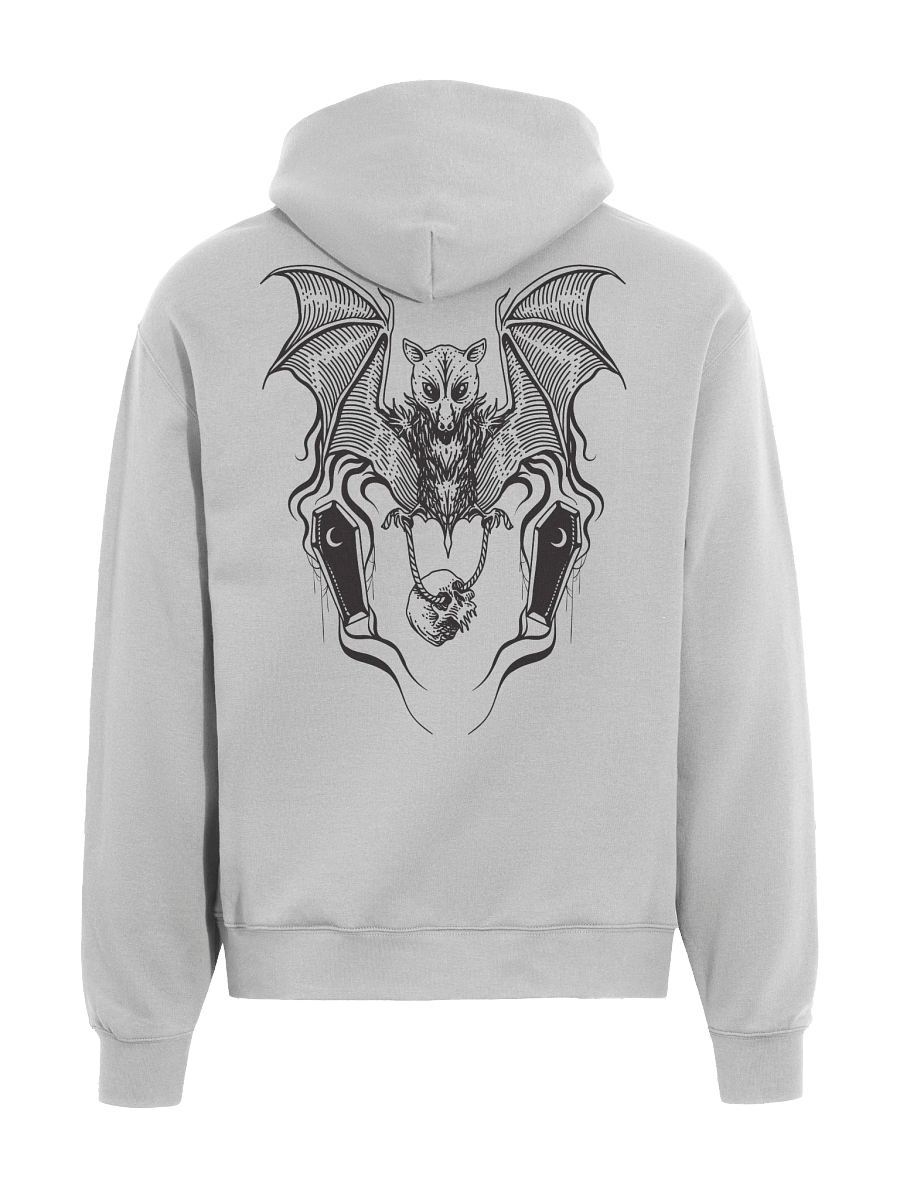 Grey Gothic Bat and Skull Oversized Hoodie product image (1)