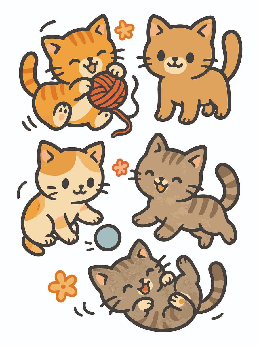 60+ Playful Kittens - Vector Graphics for Story Writing, Kids Books, Printables & Digital Use product image (5)