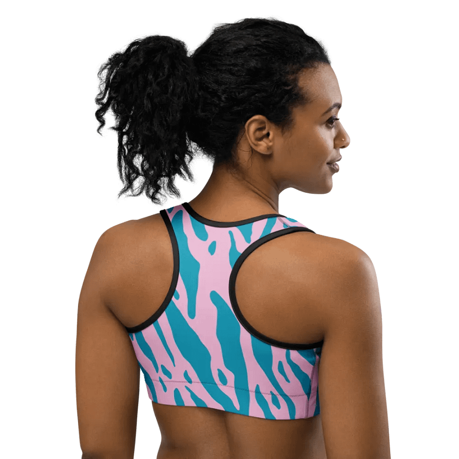Dynamic Zebra Teal & Pink Sports Bra product image (7)