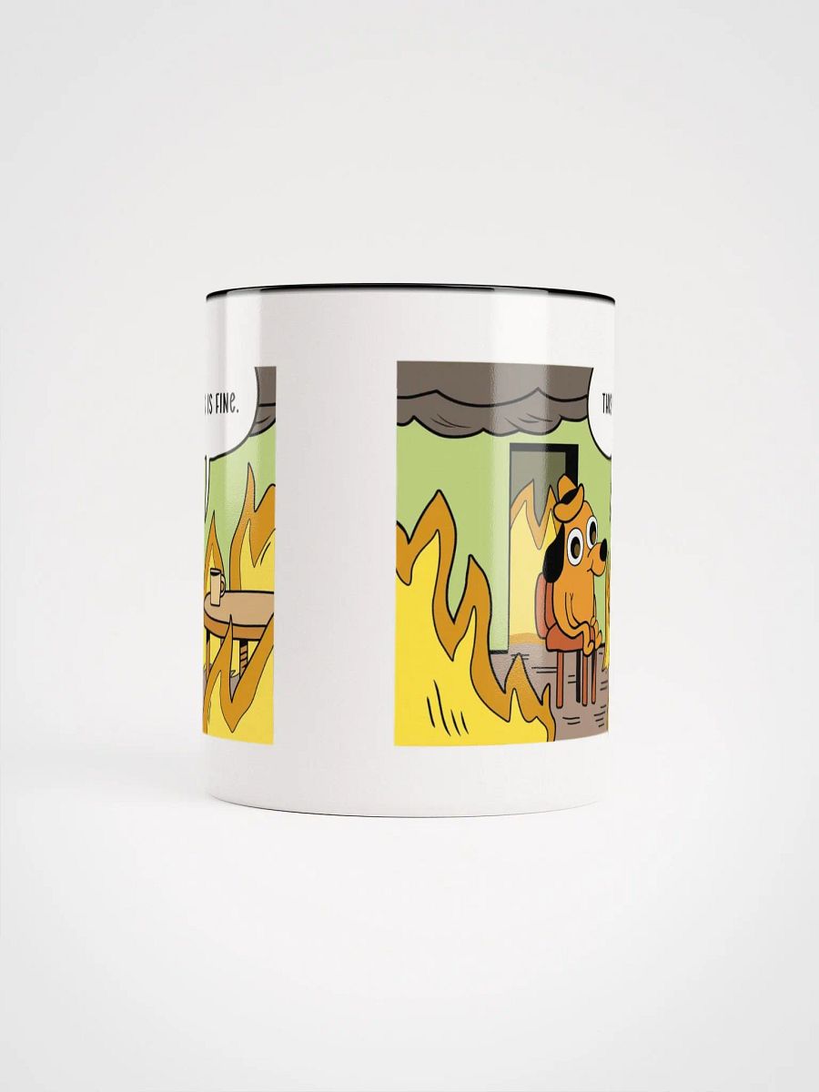 "This is fine" Ceramic Mug with color inside product image (5)